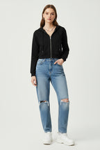 Audrey | Trendy Cropped Hoodie – Cozy Streetwear Pullover for Chic Cold-Weather Looks