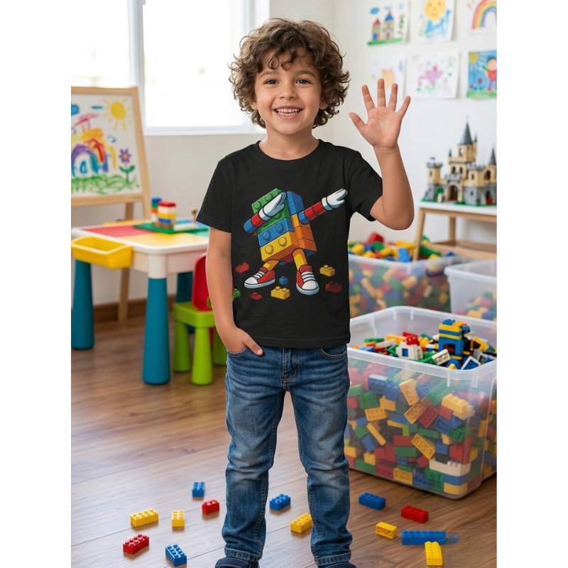 Kids Trendy Character Graphic T-Shirt – Stylish Summer Crew Neck Tee, Creative Streetwear Casual