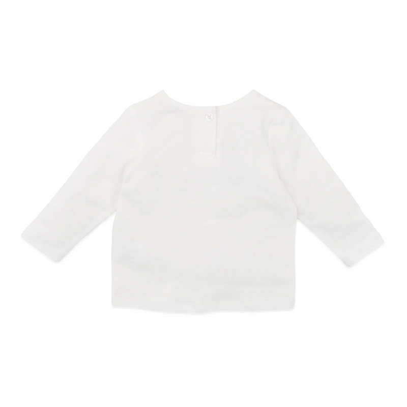 Sweet Orchard Fruit Stitch Long Sleeve Top – Cozy Cloud Cream Children’s Tee