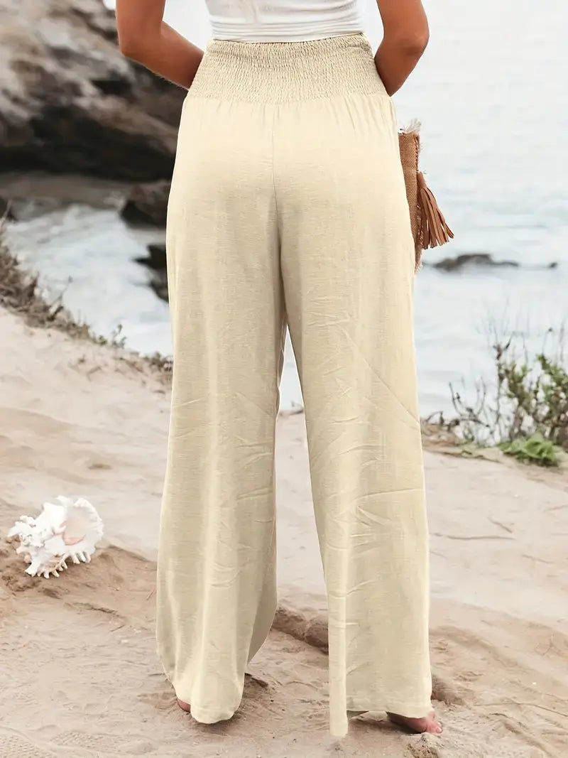 Women’s High Waist Wide Leg Pants – Relaxed Fit Comfort Trousers