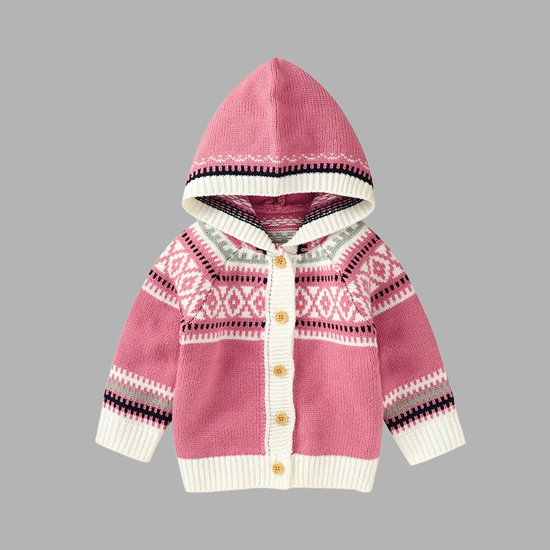 Cozy Knitted Baby Hoodie Cardigan – Soft & Warm Newborn Sweater