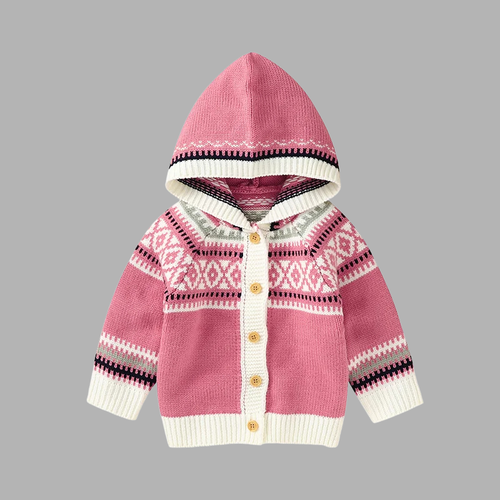 Cozy Knitted Baby Hoodie Cardigan – Soft & Warm Newborn Sweater