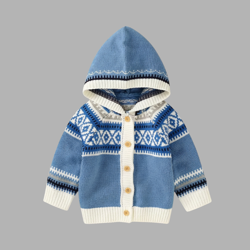 Cozy Knitted Baby Hoodie Cardigan – Soft & Warm Newborn Sweater