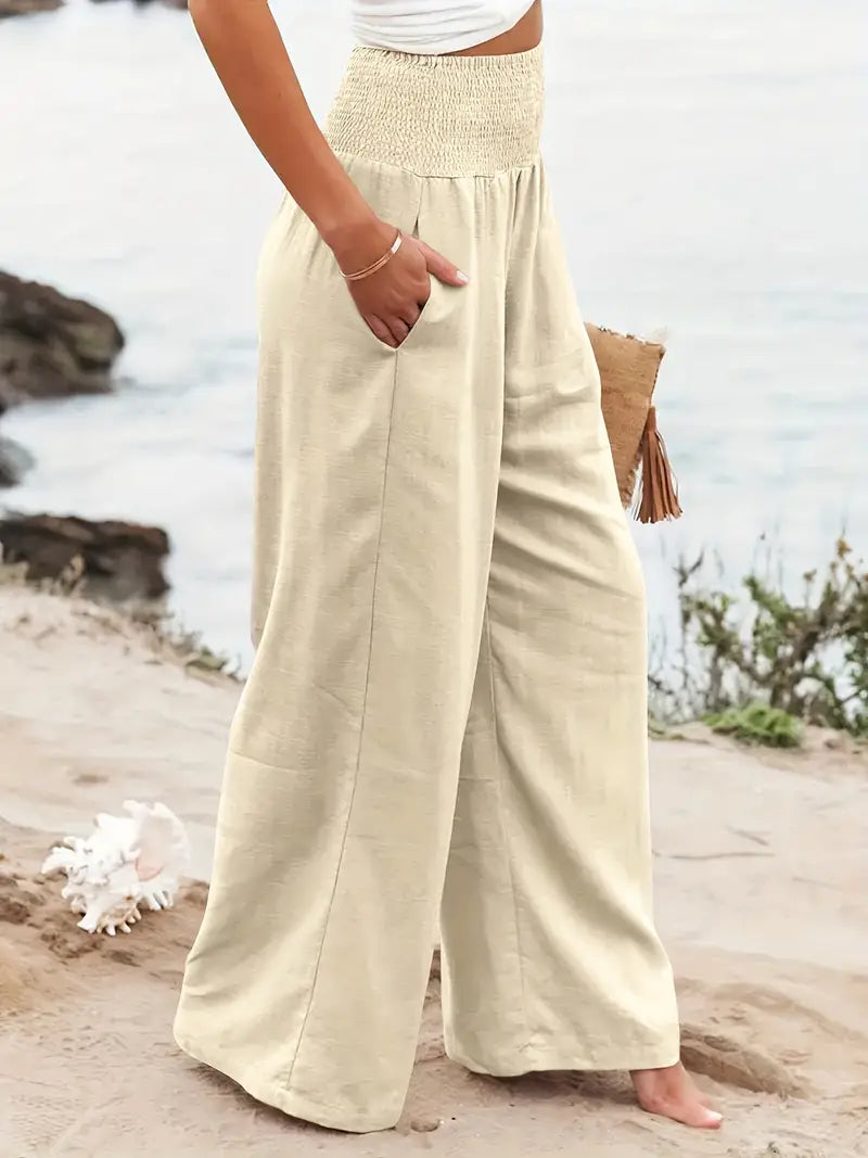 Women’s High Waist Wide Leg Pants – Relaxed Fit Comfort Trousers