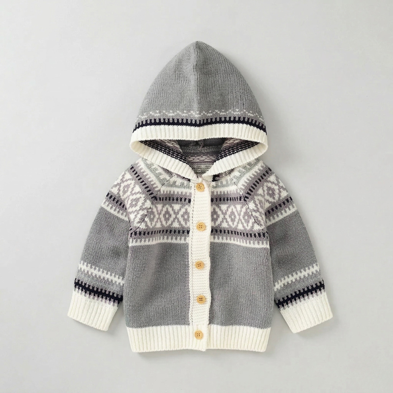 Cozy Knitted Baby Hoodie Cardigan – Soft & Warm Newborn Sweater