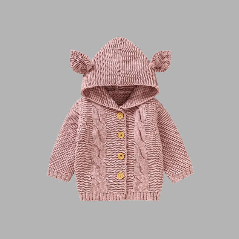 Adorable Baby Hoodie Cardigan – Cozy Sweater with Cute Animal Ears