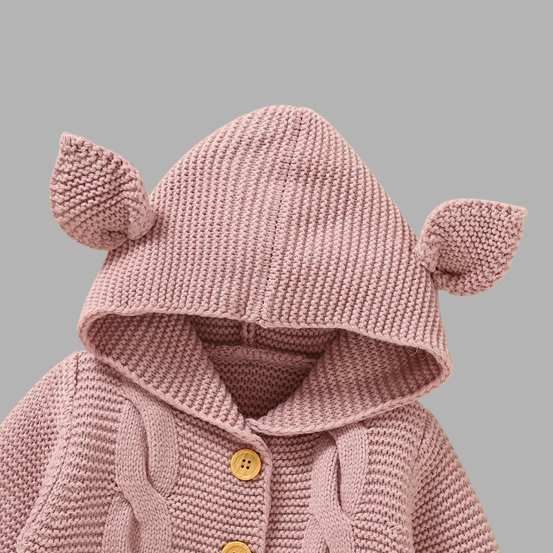 Adorable Baby Hoodie Cardigan – Cozy Sweater with Cute Animal Ears
