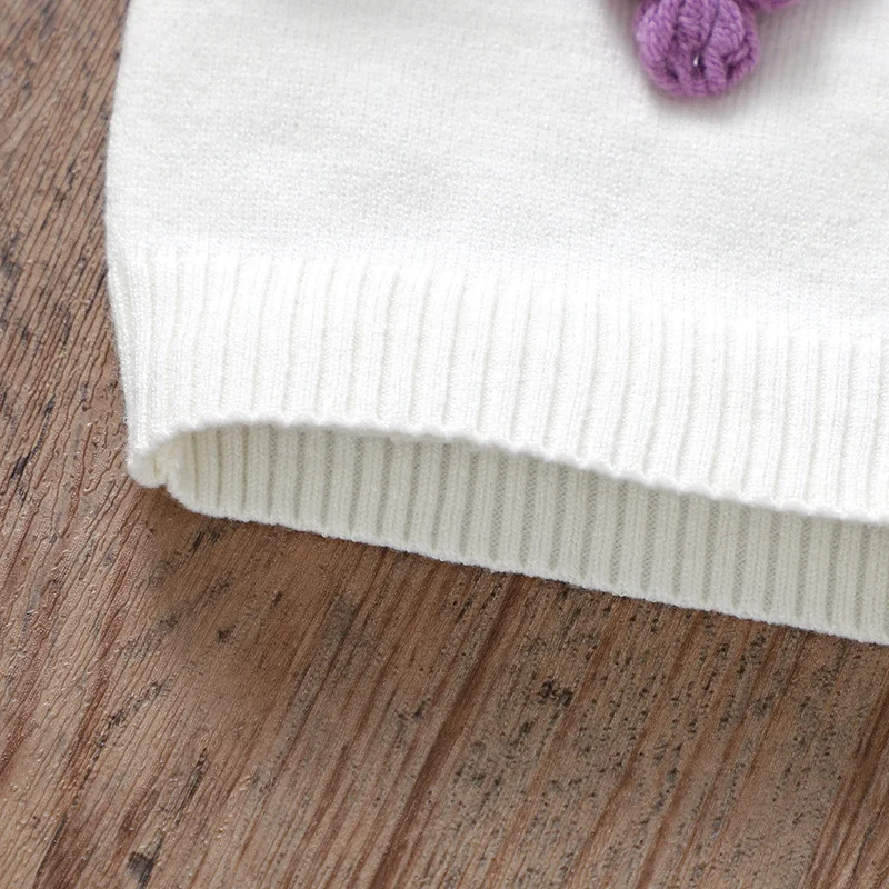 Handmade Baby Knit Cardigan – Adorable Grapes Pattern Sweater