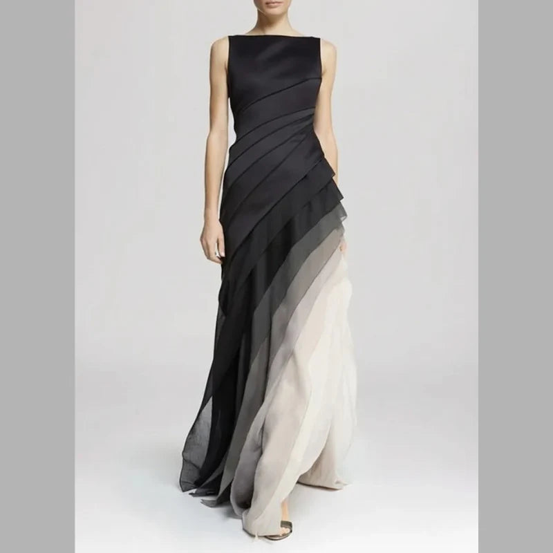 Women’s Sleeveless Formal Maxi Dress – Sophisticated Evening Wear with Elegant Flowing Silhouette
