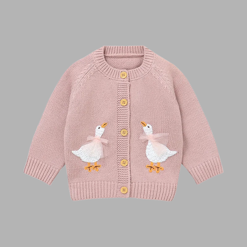 Adorable Duck-Themed Baby Knit Cardigan – Cozy Coat for Newborns & Toddlers