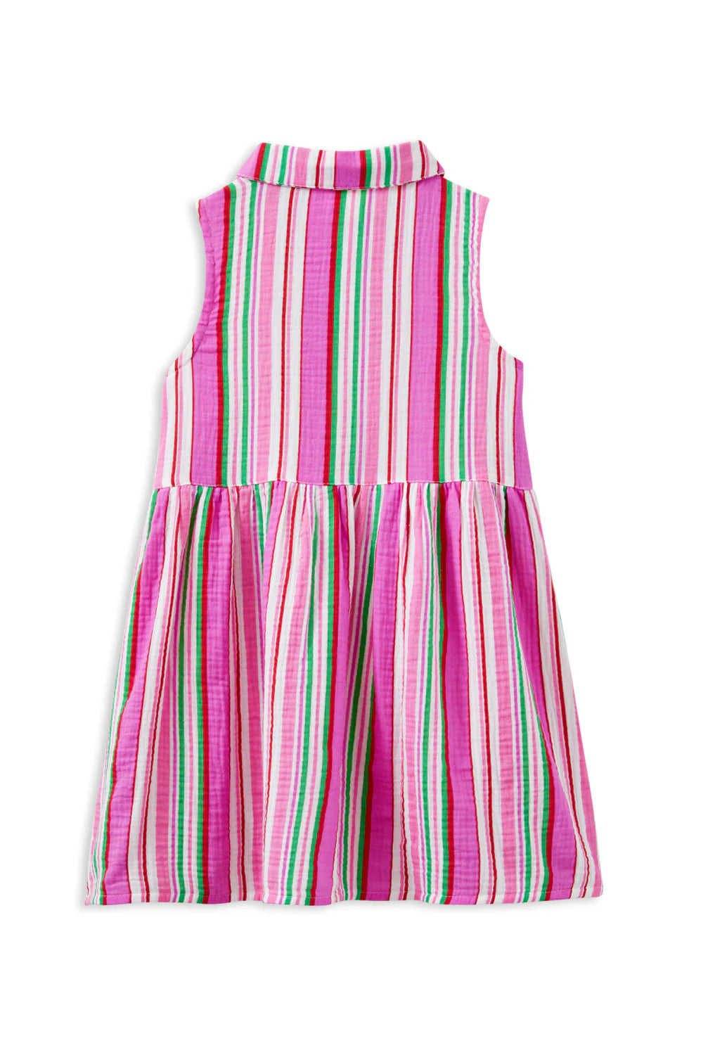 Airy Bohemian Stripe Smock Dress – Soft Crinkle Fabric Holiday Wear