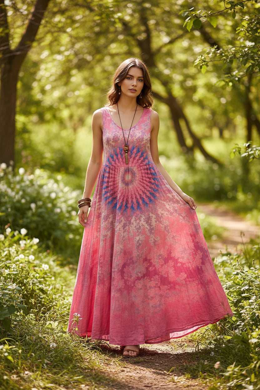 Alouette | Bohemian Maxi Dress – Sleeveless Flowing Long Dress for Vacation Style