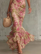 Arielle | Floral Maxi Dress – Puff Sleeve Long Length Dress