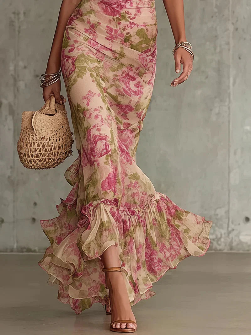 Arielle | Floral Maxi Dress – Puff Sleeve Long Length Dress
