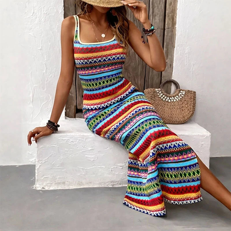 Arlette | Bohemian Print Maxi Dress – Flowing Long Dress for Vacation & Everyday Style