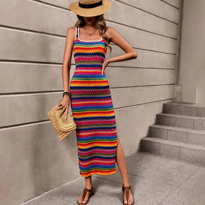 Arlette | Bohemian Print Maxi Dress – Flowing Long Dress for Vacation & Everyday Style