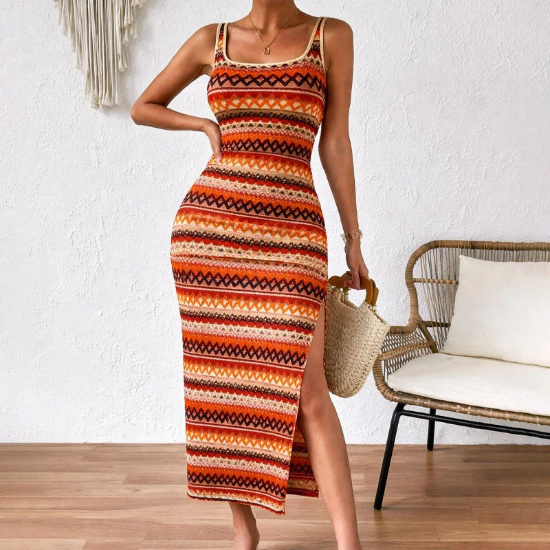 Arlette | Bohemian Print Maxi Dress – Flowing Long Dress for Vacation & Everyday Style