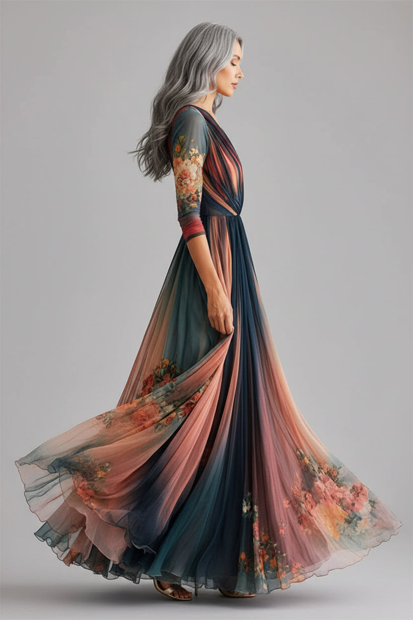 Hazel | Color Block Maxi Dress – Flowing Panelled Dress for Vacation & Everyday Style