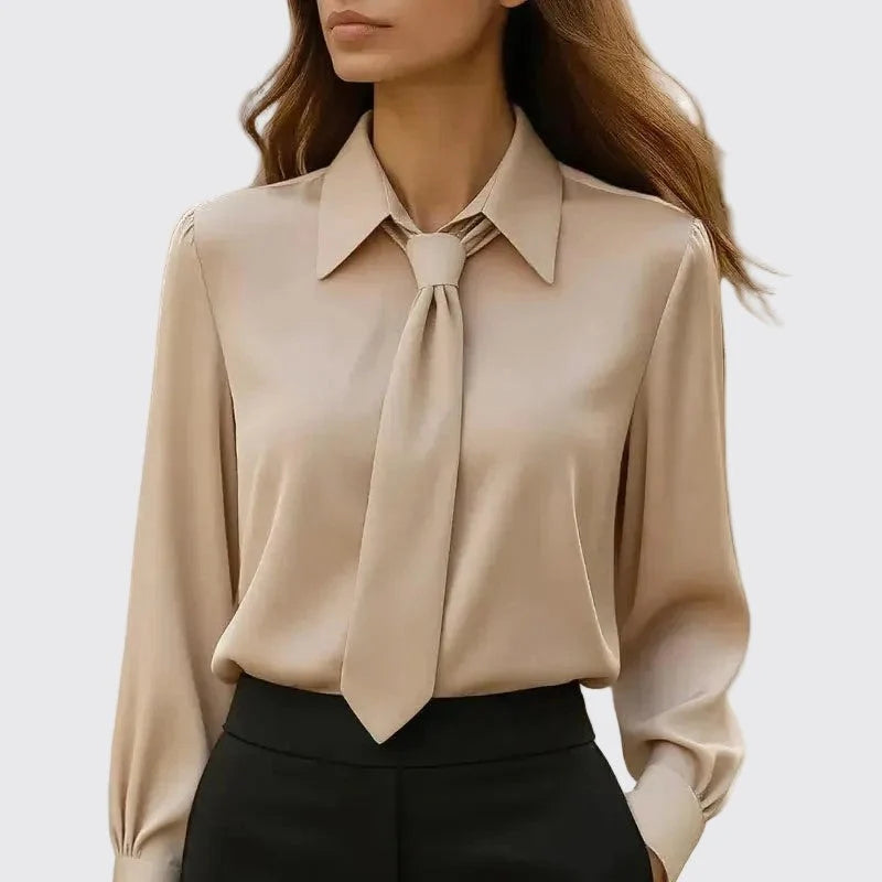 Aurelia | Tie Neck Blouse – Long Sleeve Workwear Top for Sophisticated Style
