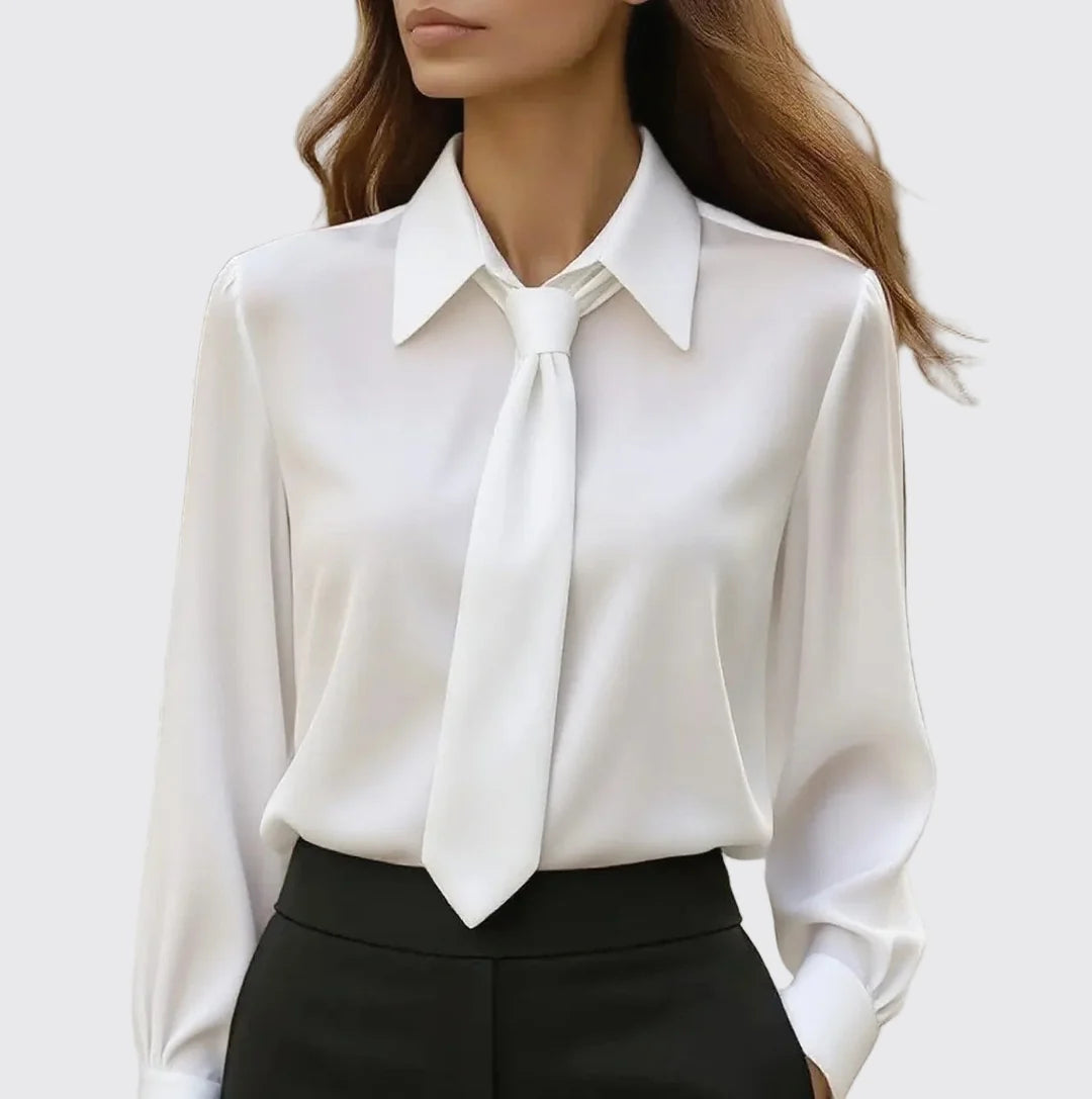Aurelia | Tie Neck Blouse – Long Sleeve Workwear Top for Sophisticated Style