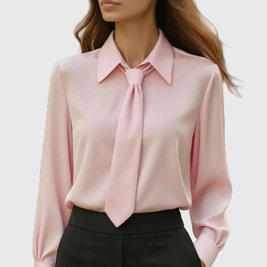 Aurelia | Tie Neck Blouse – Long Sleeve Workwear Top for Sophisticated Style