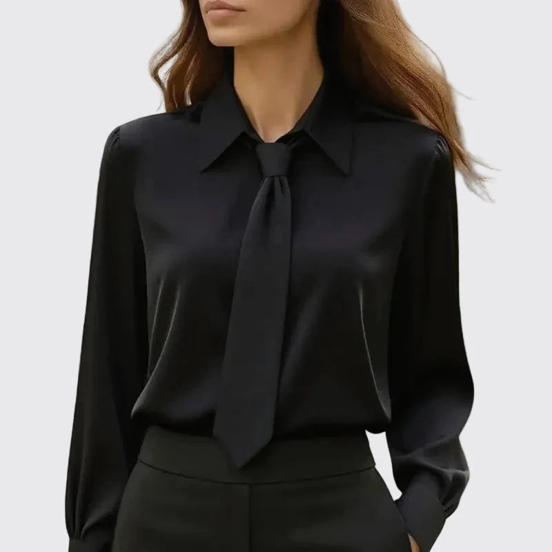 Aurelia | Tie Neck Blouse – Long Sleeve Workwear Top for Sophisticated Style