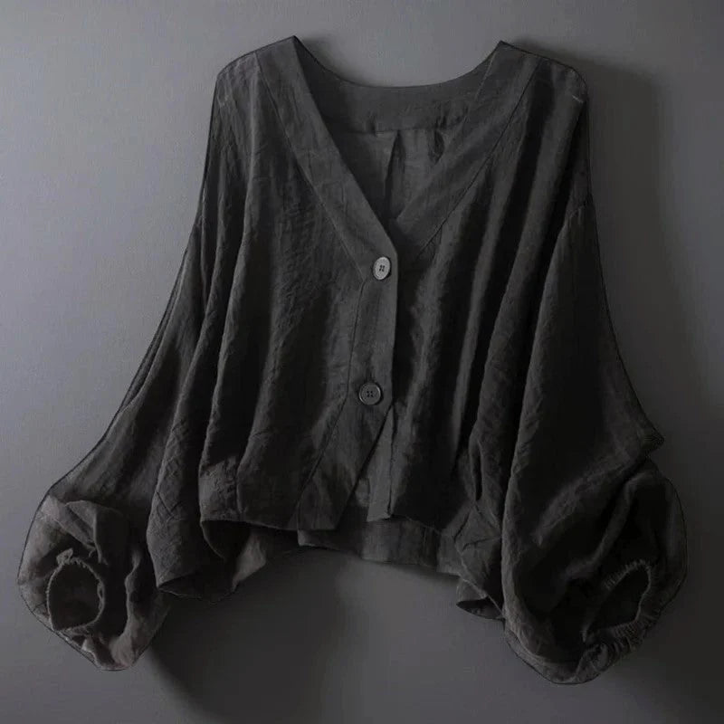 Marguerite | Cropped Blouse – Balloon Sleeve Top with Feminine Statement Silhouette