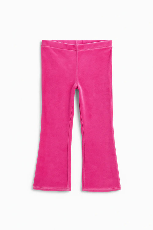 Girls Vintage-Style Velour Flare Pants – Comfortable Stretchy Fashion Bottoms