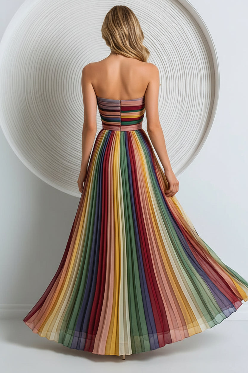 Gemma | Strapless Pleated Maxi Dress – Elegant Bandeau Long Dress for Special Occasions