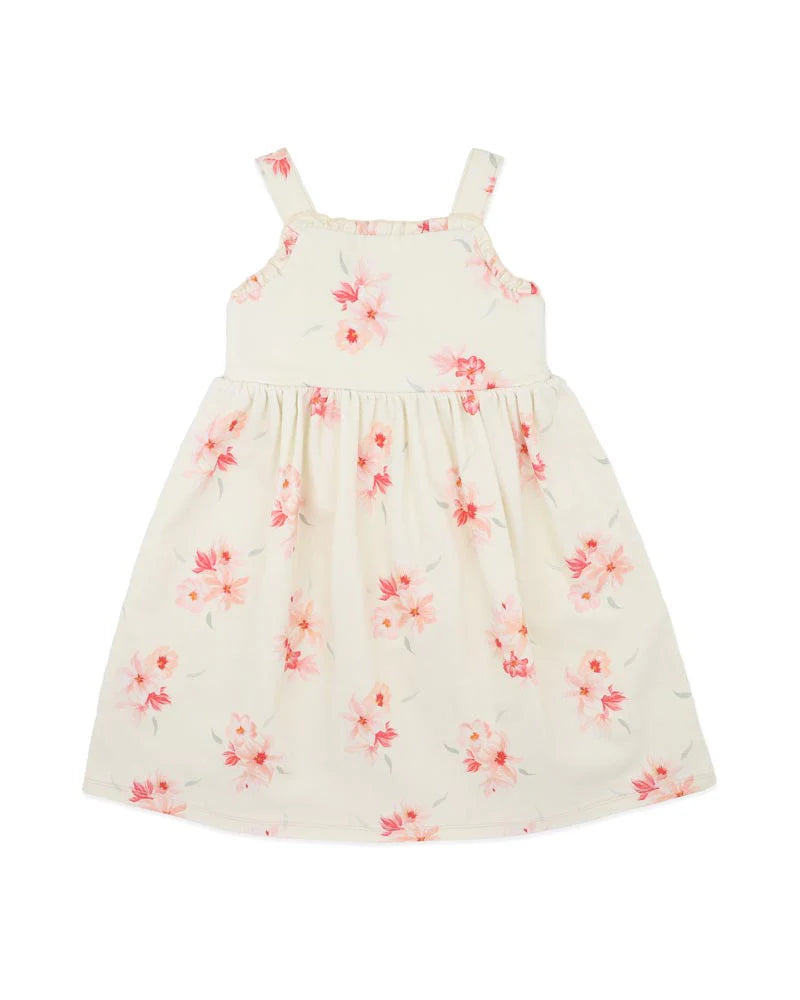 Floral Detail Overall Dress – Relaxed Fit Sleeveless Casual Look