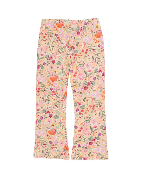 Flower Pattern Flared Yoga Leggings – High-Waist Soft Stretch Comfort Pants