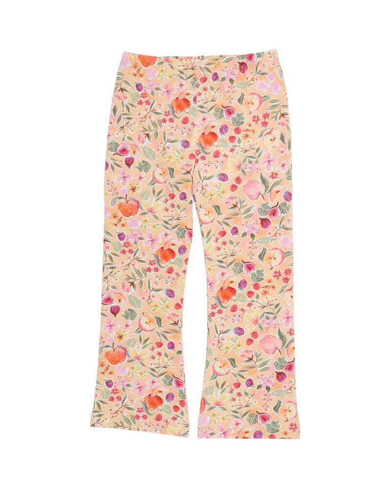 Flower Pattern Flared Yoga Leggings – High-Waist Soft Stretch Comfort Pants
