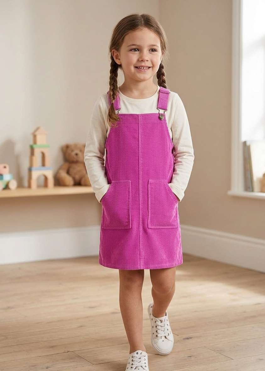 Girls Everyday Jumper Dress – Cute Layered Cotton Outfit