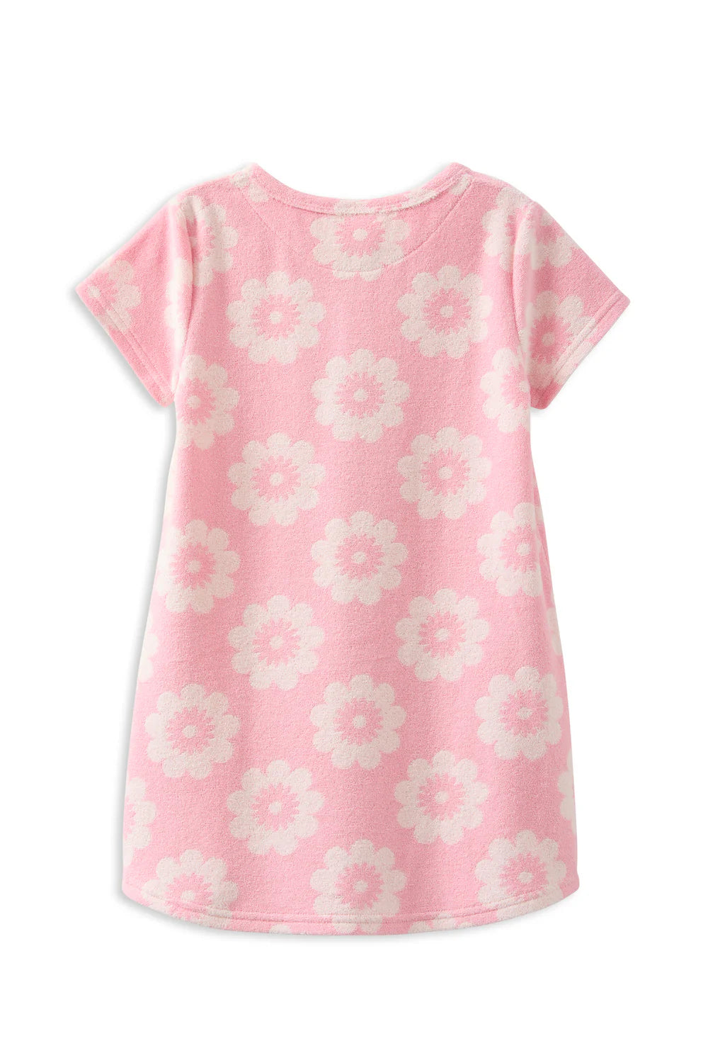 Girls Flower Pattern Terry Cloth Dress – Easy Slip-On Swim Cover-Up