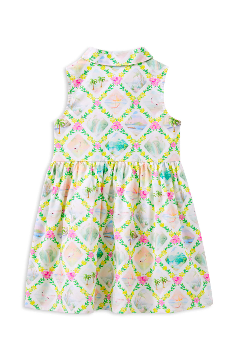 Girls Tropical Summer Dress – Hawaiian-Inspired Floral Sundress for Kids