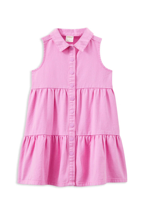Girls Light Rose Twill Dress – Stylish and Breathable Daywear