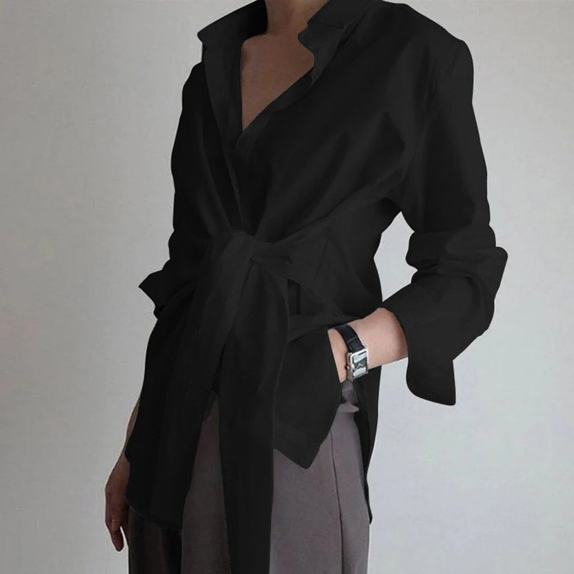 Women’s Button-Front Long Sleeve Blouse – Effortlessly Chic Top with Timeless Everyday Style