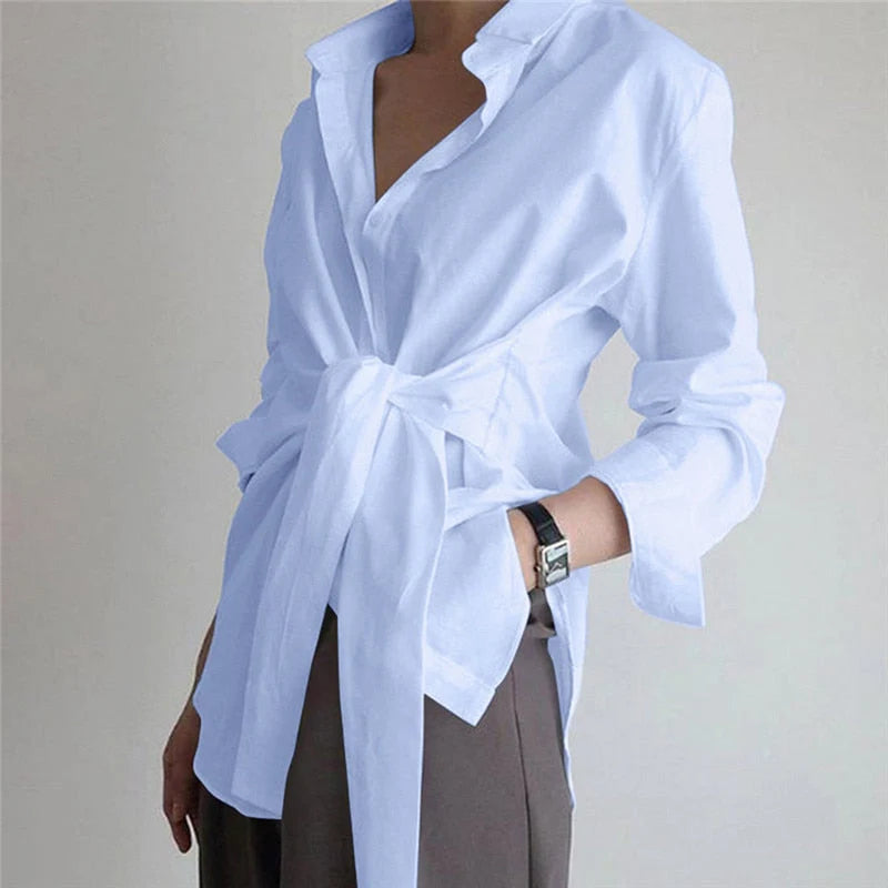 Women’s Button-Front Long Sleeve Blouse – Effortlessly Chic Top with Timeless Everyday Style