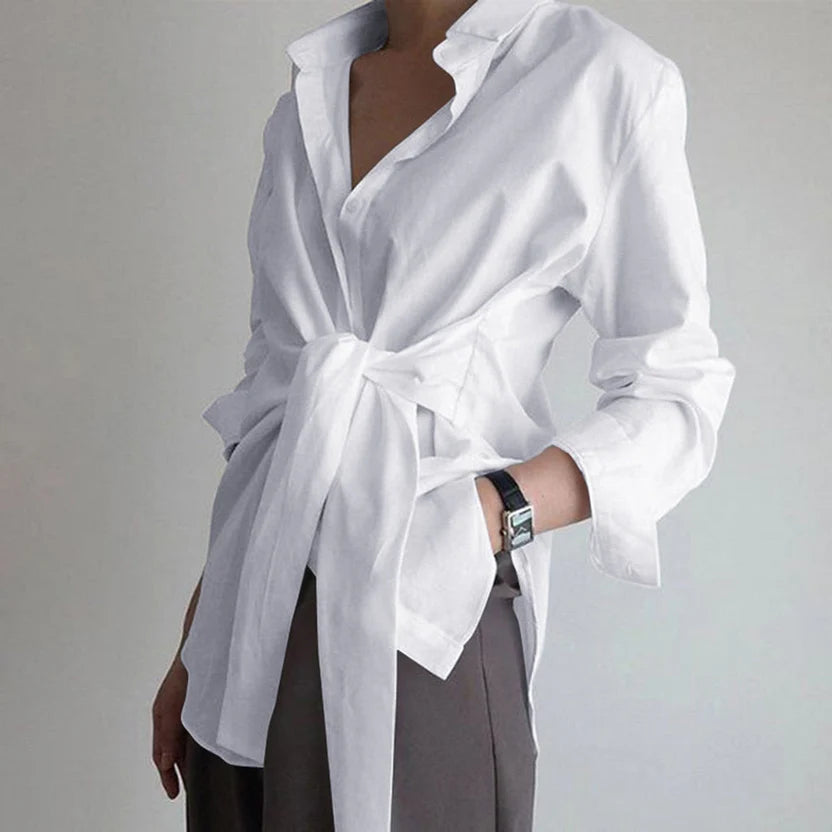 Women’s Button-Front Long Sleeve Blouse – Effortlessly Chic Top with Timeless Everyday Style