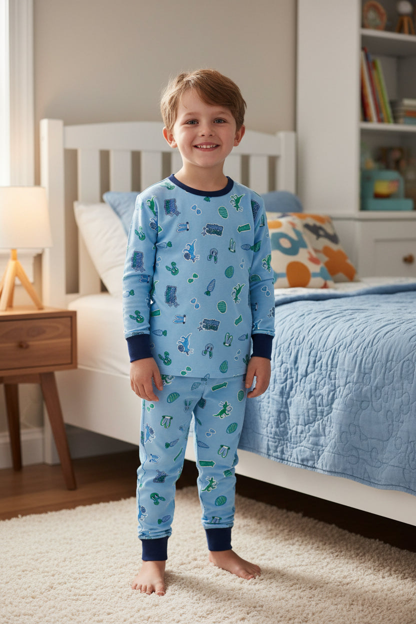 Kids Bunny-Inspired Pajama Set – Soft Cotton Cozy Night Sleepwear