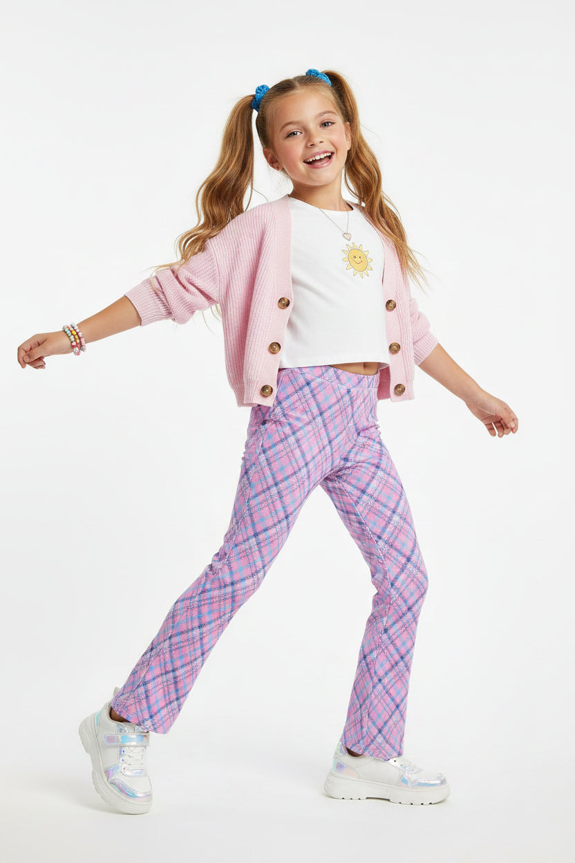 Kids Classic Checkered Pants – Soft Cotton Playwear for Active Days