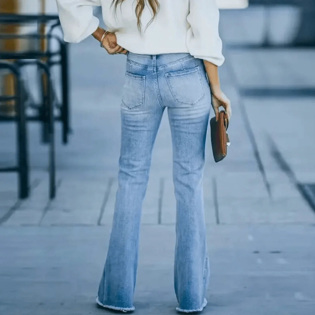 Marceline | High-Waisted Slim Flare Denim Jeans - Polished Retro-Inspired Everyday Look