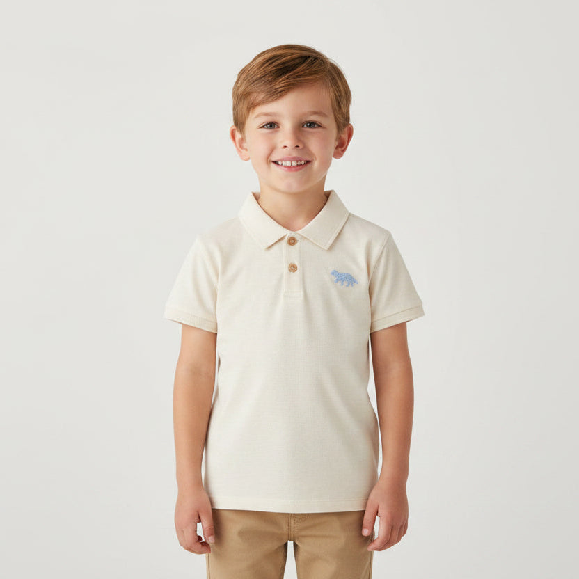 Textured Surf Graphic Polo Shirt - Everyday Smart Casual Beachwear Essential