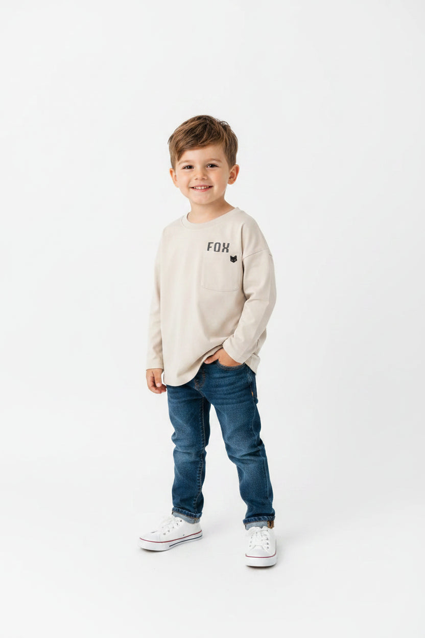 Nature Explorer Fox Print Long Sleeve Shirt – Rugged Outdoor Comfort Tee