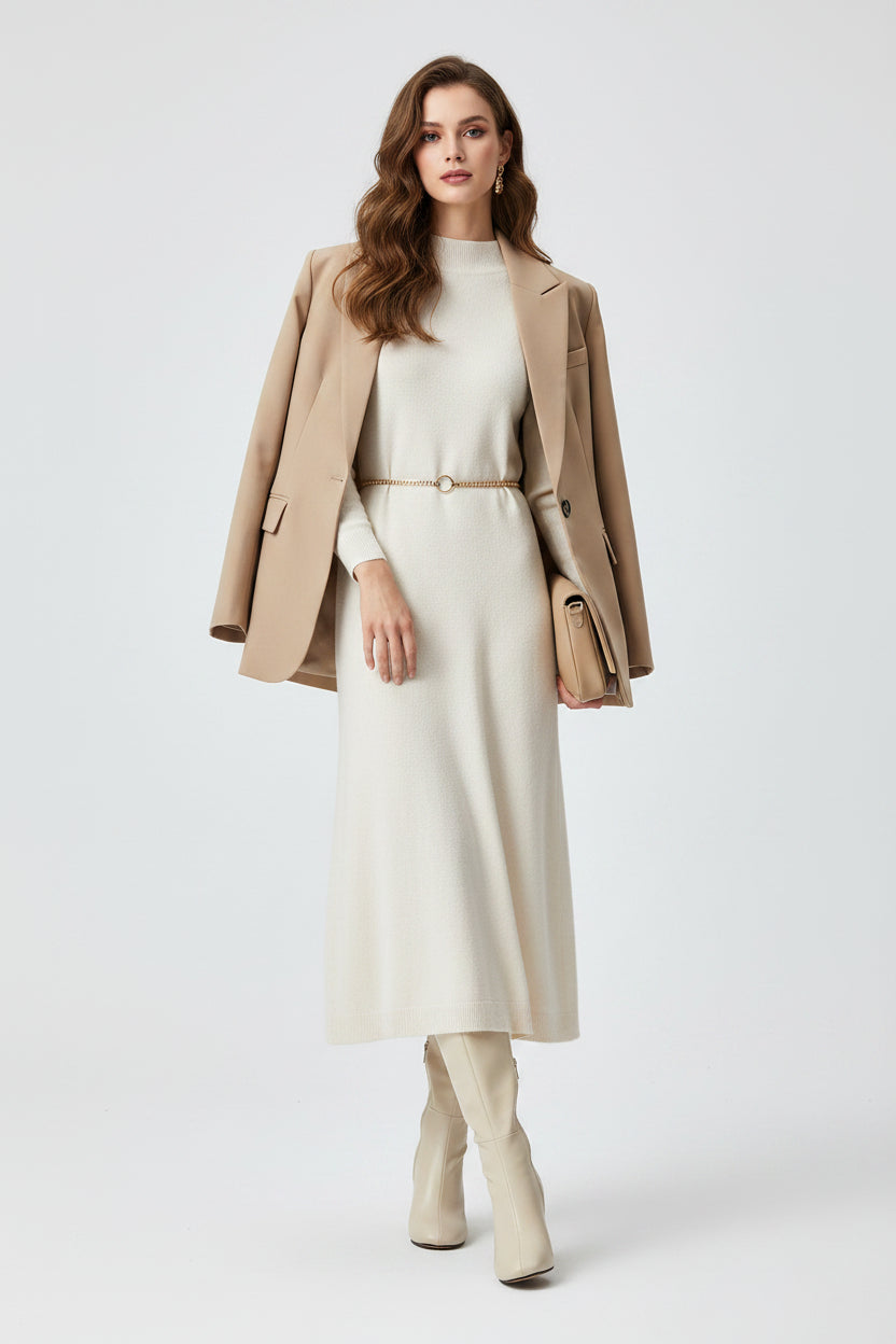 Rhea | Classic Knee-High Boots - Sleek Stacked Heel Tall Boots