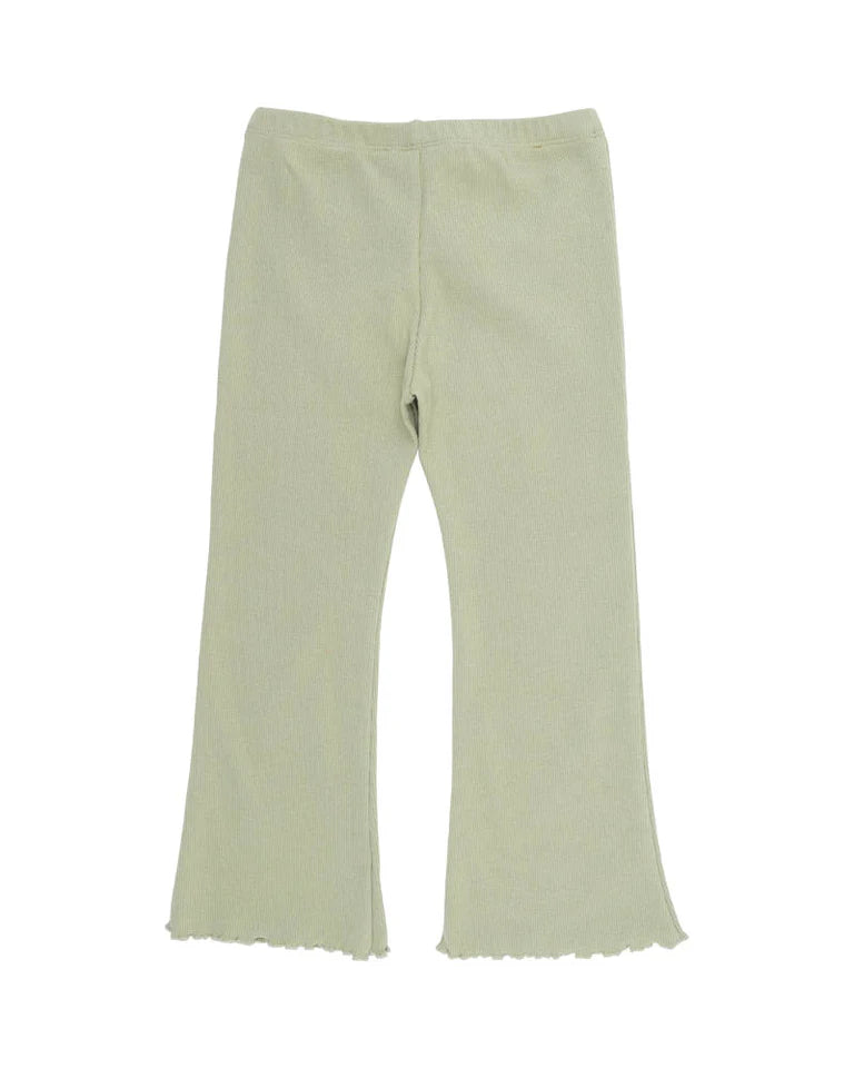 Stretch Rib Knit Flared Leggings – Comfortable High-Waist Casual Bottoms