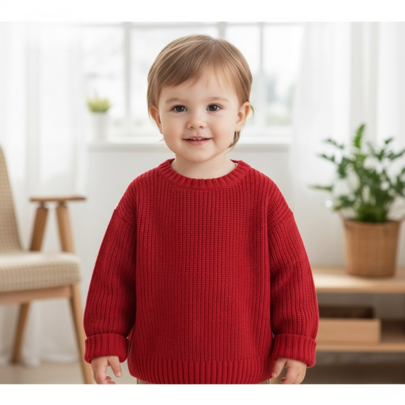 Baby knitted sweater - Unisex cotton sweater for soft warmth and style