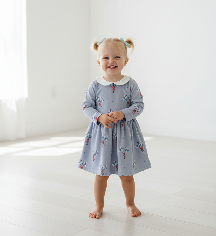 Blue Wildflower Elegance Pattern – Vintage-Inspired Floral Print Design