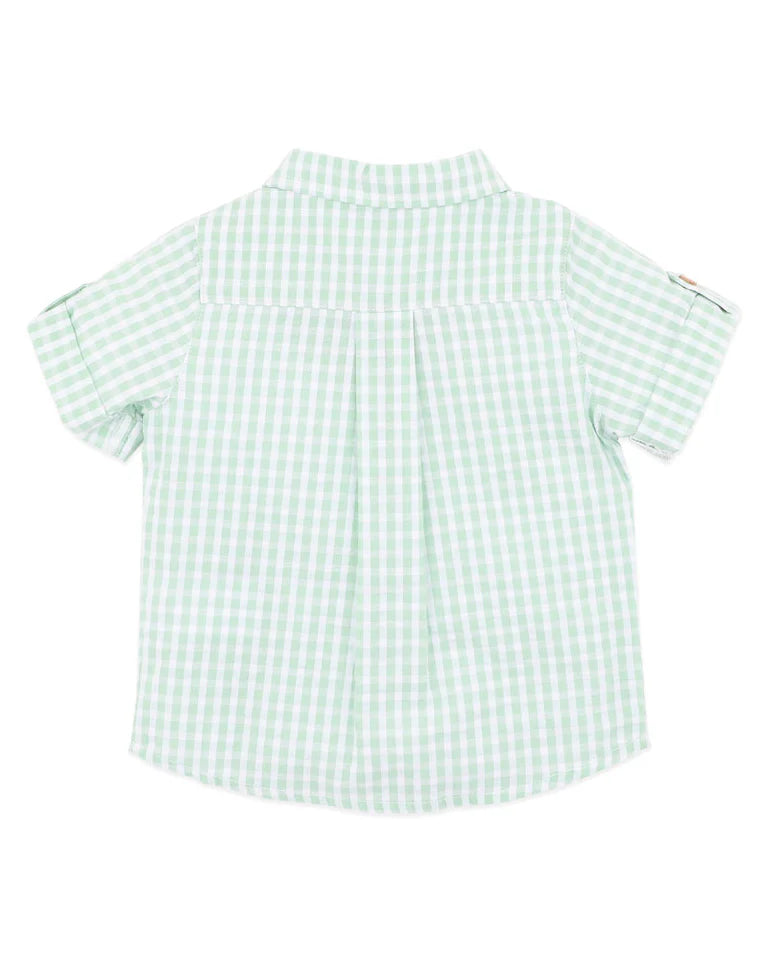 Vintage Inspired Green Plaid Shirt – Breathable Smart Casual Top