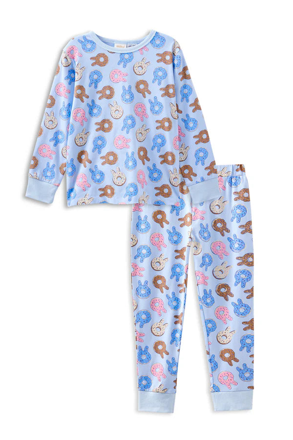 Whimsical Bunny & Snack Print PJ Set – Cozy Nighttime Loungewear